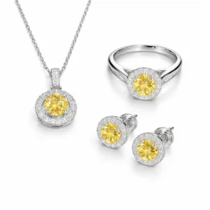 Conjunto Azul Moissanit Dimond