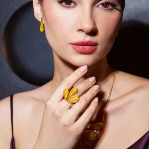 Anel Pétalas Amarelo
