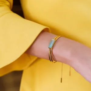 Bracelete Elegância Ágata Azul