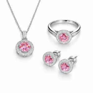 Conjunto  Pink  Moissanite Dimond